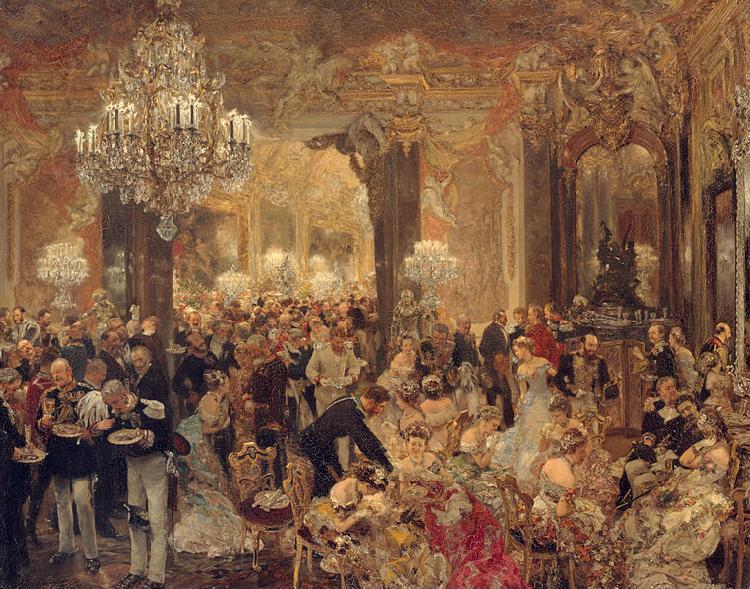 Adolph von Menzel The Dinner at the Ball Sweden oil painting art